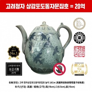 고려청자 상감포도동자문집호 (高麗靑瓷象嵌葡萄童子紋執壺) 특별가(분양)